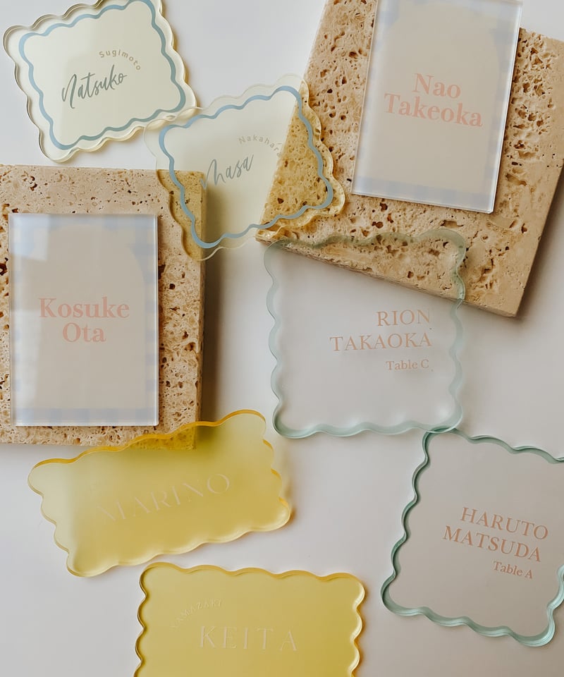 アクリル席札　結婚式　材料 Amazon.co.jp: Bright Creations 透明アクリル製座席札 結婚式用 (5×7