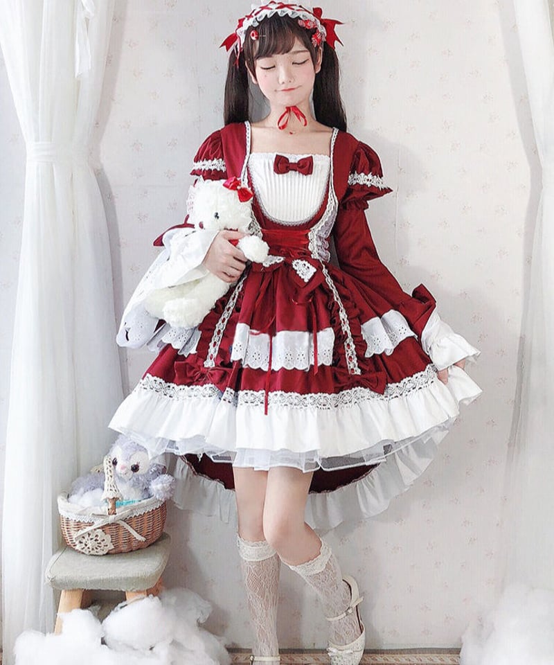 d.Alice】フィッシュテールメイド服（レッド/ブラック