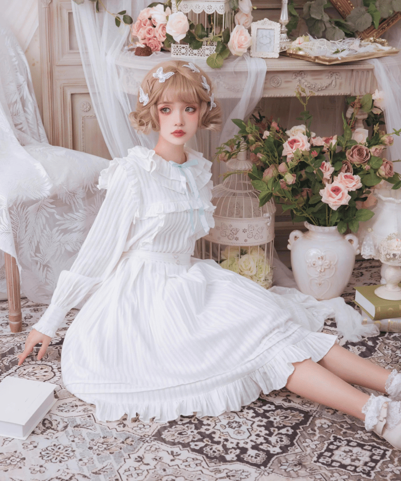 d.Alice】 フレンチコットン ワンピース （ブルー） | d.Alice