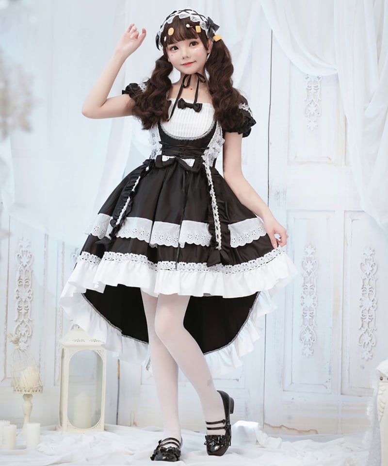 d.Alice】フィッシュテールメイド服（レッド/ブラック）ワンピース