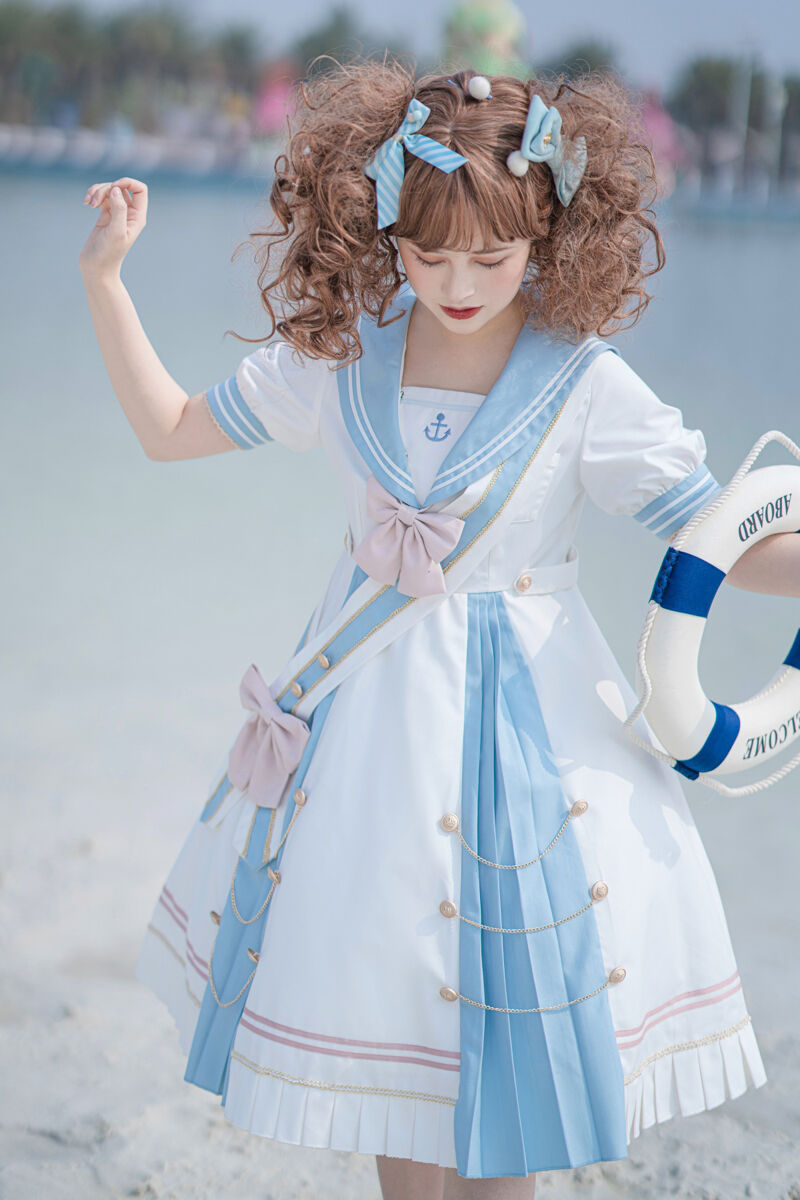 d.Alice】海風セーラーワンピース ゴスロリ ロリータ マリンルック 夏
