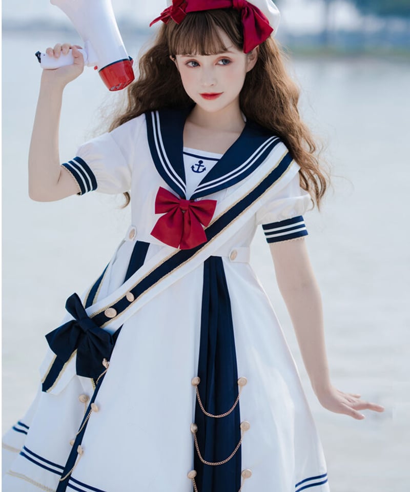 完成品ハンドメイド♡90cmアリス風うさ耳セーラーワンピース 楽天市場】メイド服 セーラー風 セーラーワンピース セーラー服
