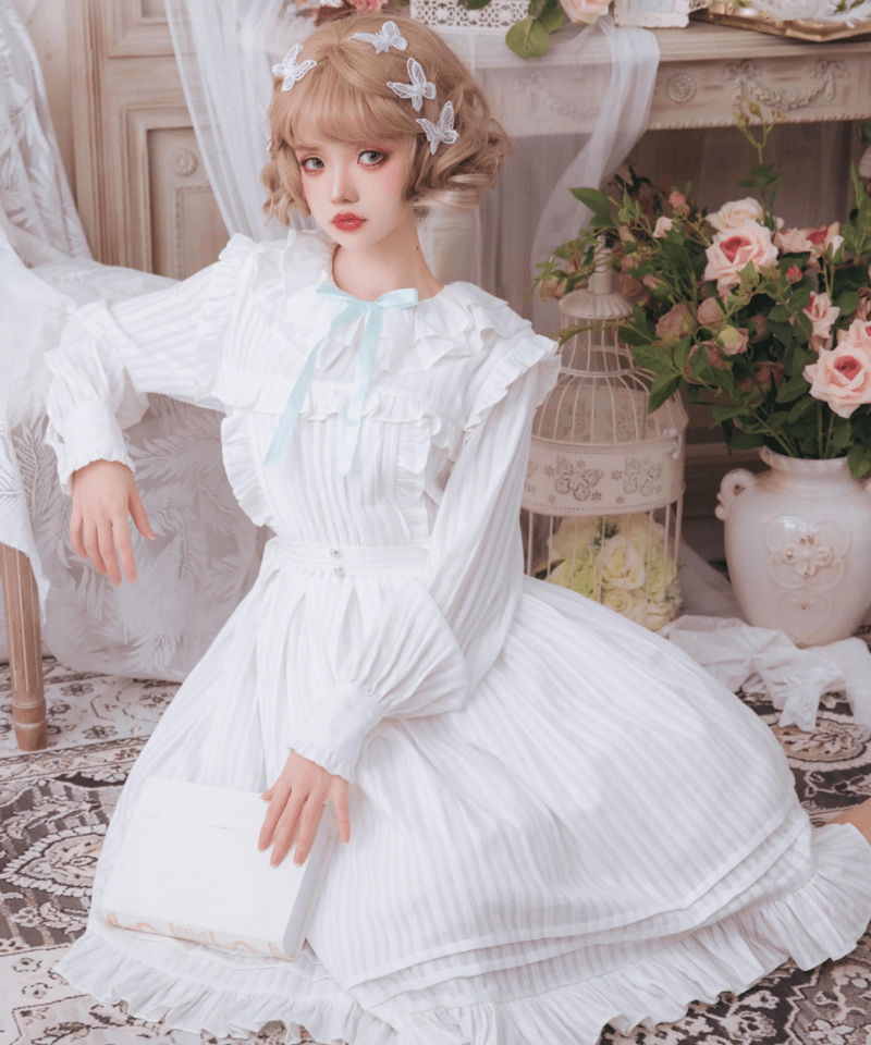 d.Alice】 フレンチコットン ワンピース （ブルー） | d.Alice