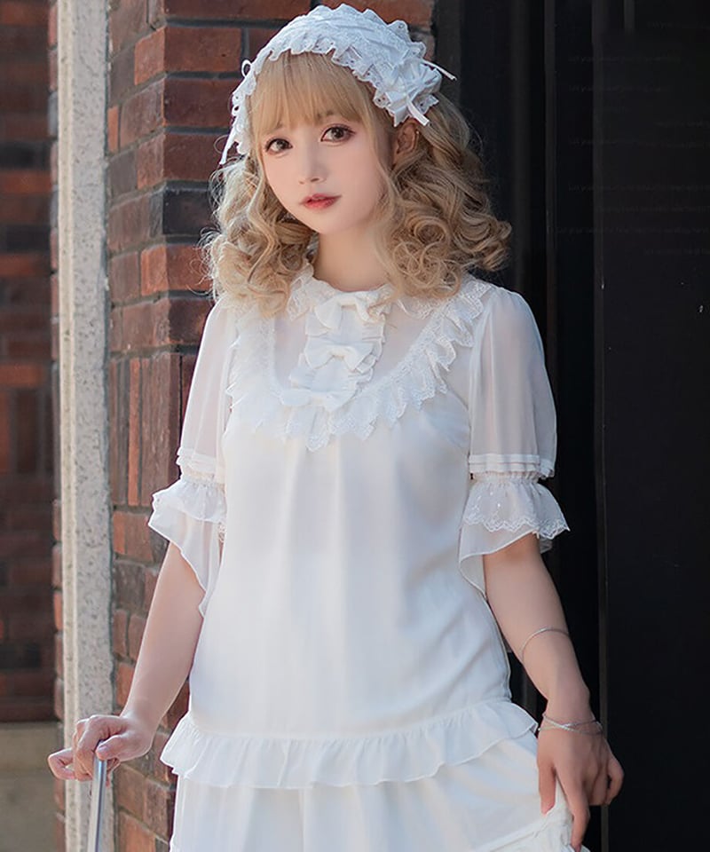 【美品】lolitimes エリザベスブラウス　ロリィタ 小さな丸襟ブラウス｜東京ロリィタ-TOKYO LOLITA｜ロリータ服
