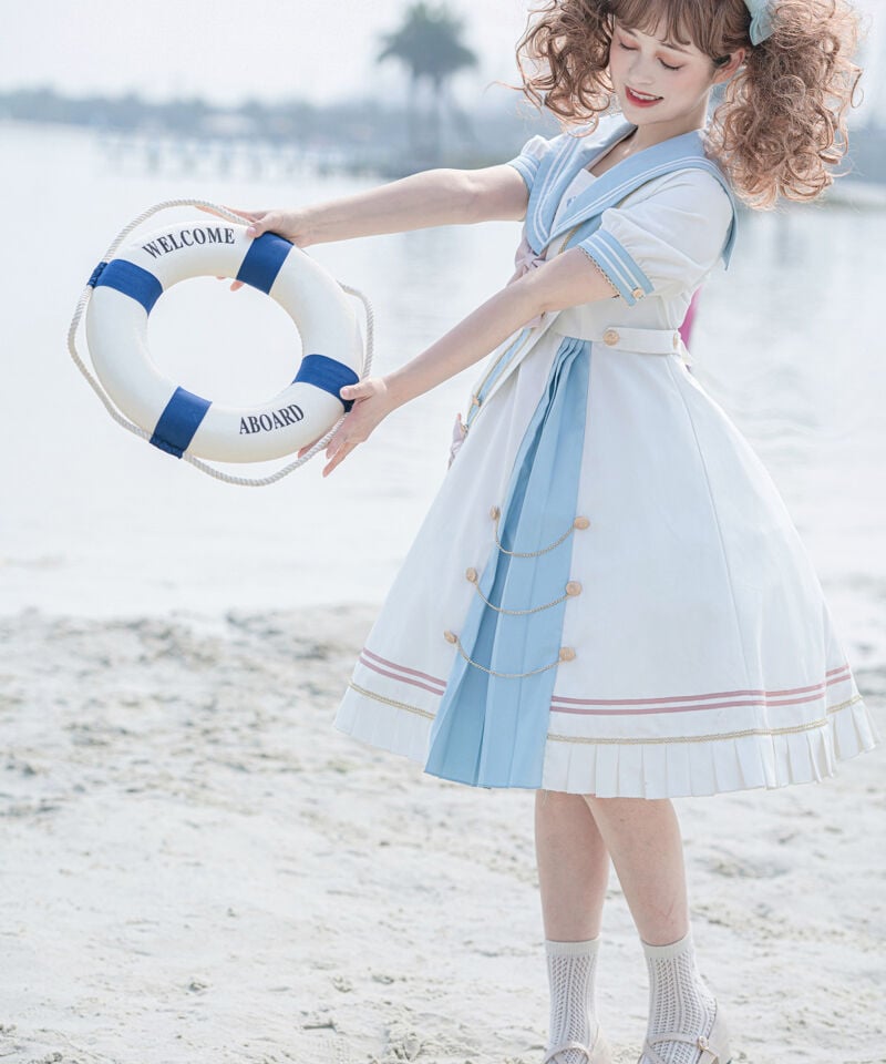 d.Alice】海風セーラーワンピース ゴスロリ ロリータ マリン