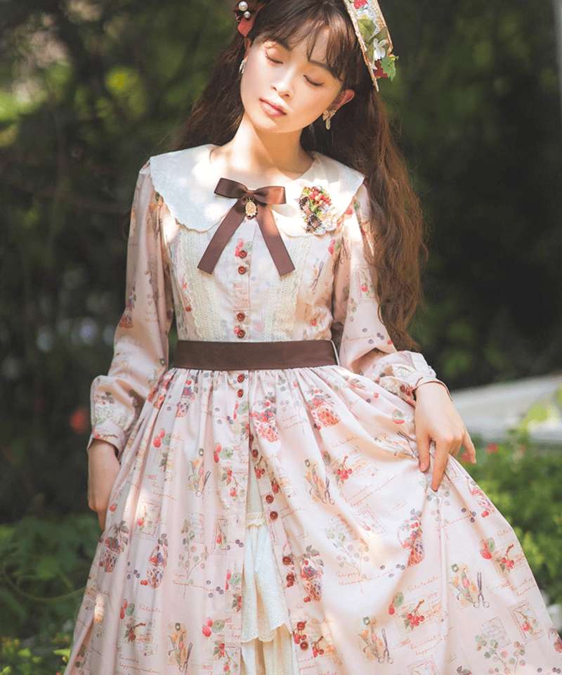 【シャーウー・ドリーム】ベリーミルフィーユロリィタワンピース チェリー 甘ロリ シャーウー・ドリーム】ベリーミルフィーユロリィタワンピース