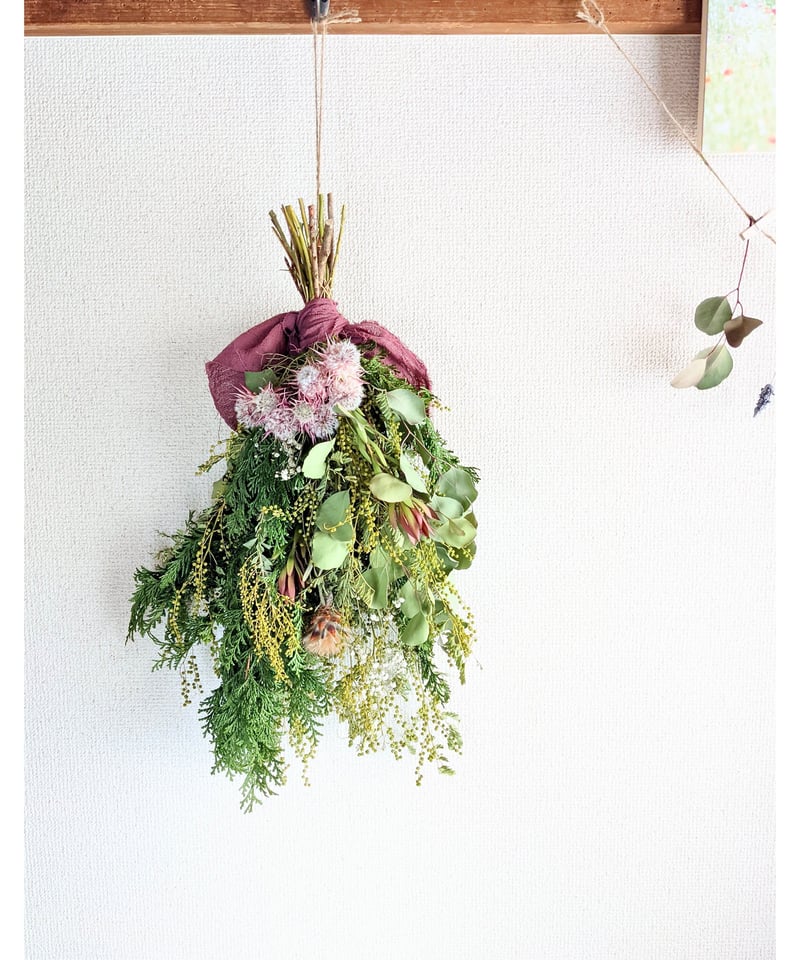 専用＊リューカデンドロ&ミモザ ドライフラワースワッグ ワイルド