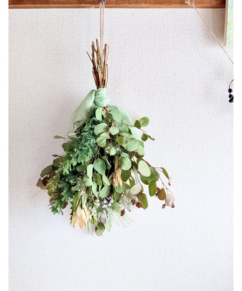 ユーカリポポラスとリューカデンドロン、ミモザのグリーンなドライ