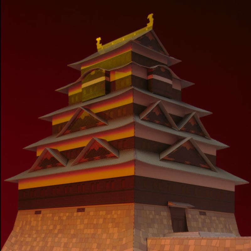 江戸城資料 江戸城 寛永度天守復元 1/350スケール | Paper Craft Design Onli