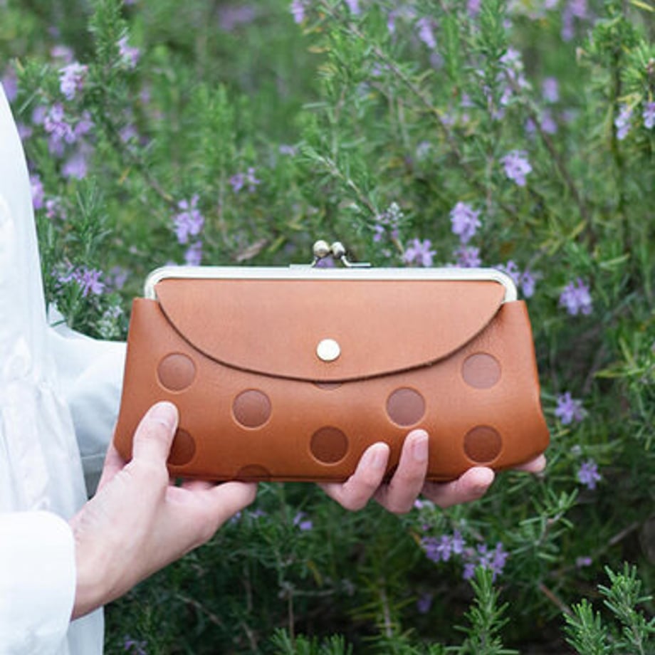 【展示サンプル】キャンディ ルーフ ロング親子がま口 キャラメル  WL20-11-19S116