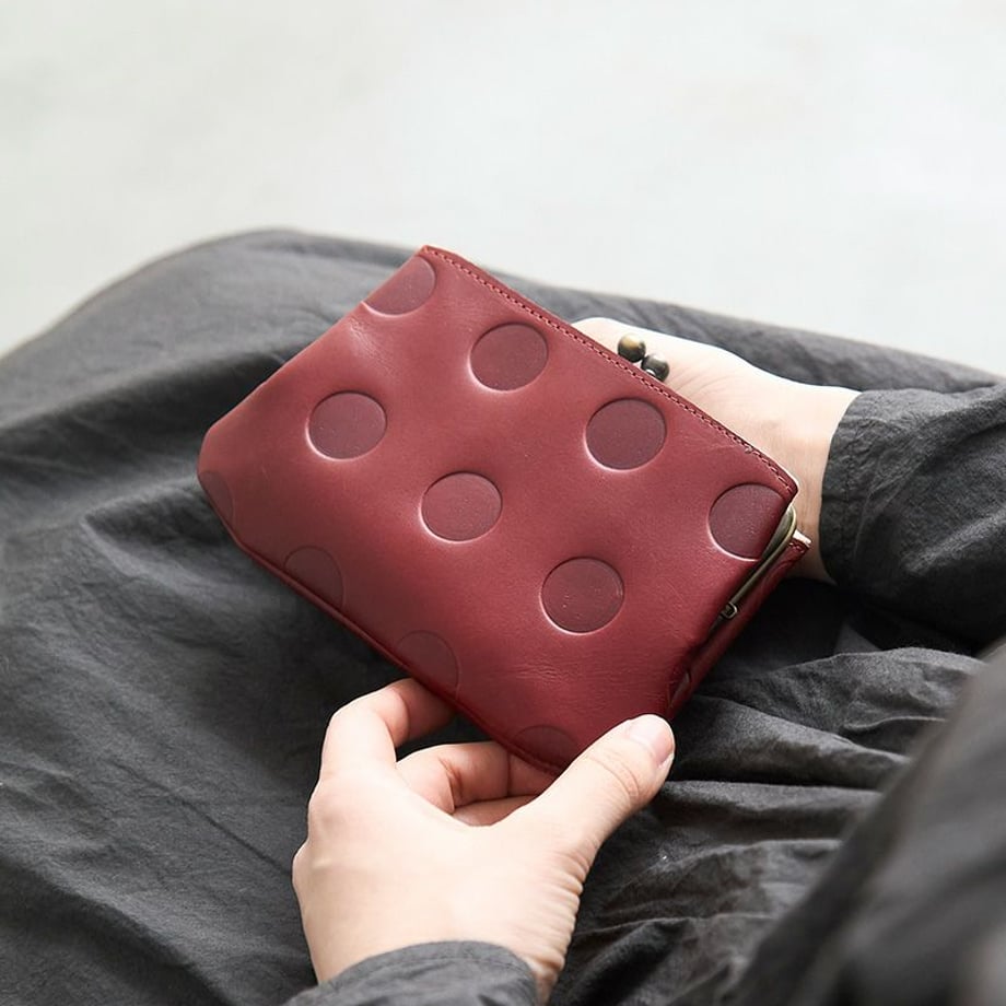 【アウトレット】キャンディ あおりがま口 (M) チェリーレッド WL24-56-03B232