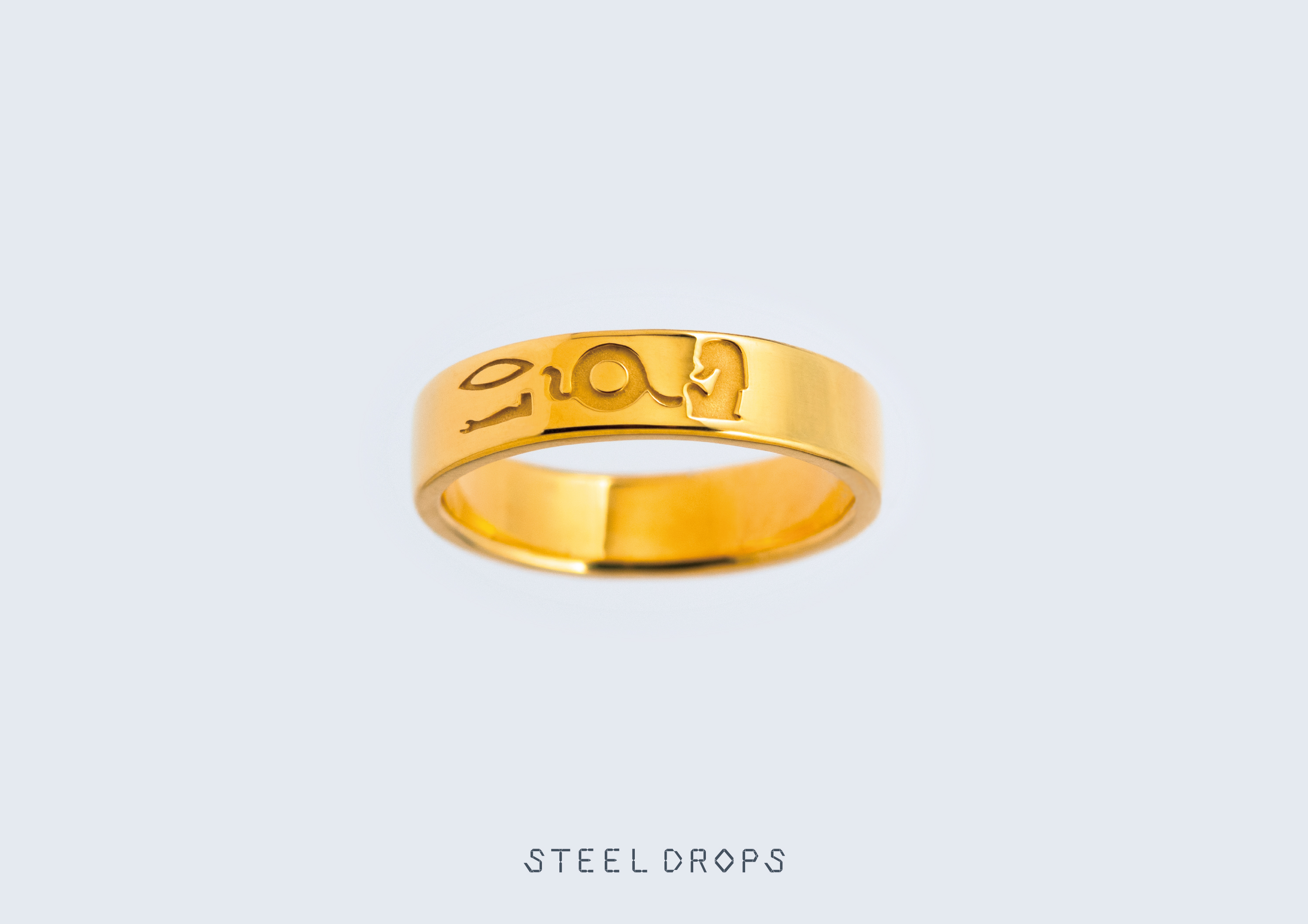 HIEROGLYPH RING 「ラー神」silver 18kgp | STEEL DROPS