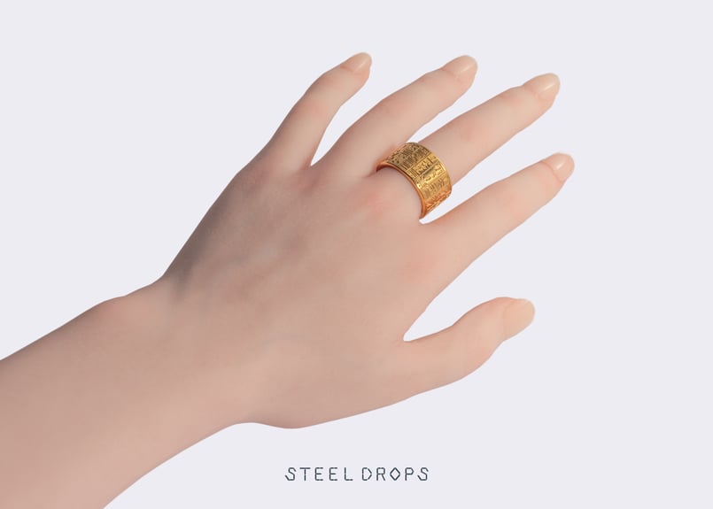 HIEROGLYPH RING 「死者の書の呪文」silver 18kgp | STEEL D