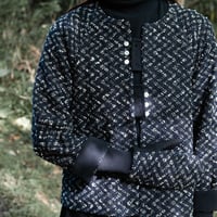 MESH CARDIGAN<KIRI BLACK>