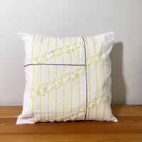 MIX TEXTILE CUSHION COVER <YELLOW STRIPE>