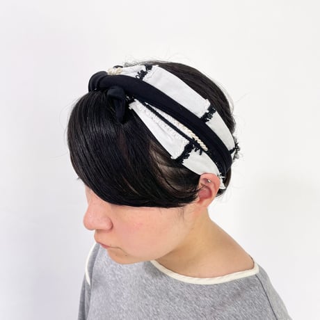 MESH HAIR BAND <BLOCK BLACK>