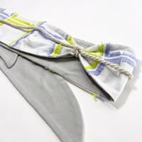 MESH HAIR BAND <BLOCK PURPLE&YELLOW GREEN>