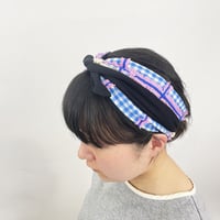 MESH HAIR BAND <BLOCK BLUE>