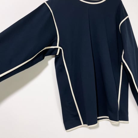 REVERSIBLE TAPE TOP large <NAVY WHITE/ORANGE/GREEN>