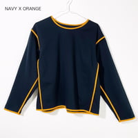 REVERSIBLE TAPE TOP small <NAVY ORANGE>