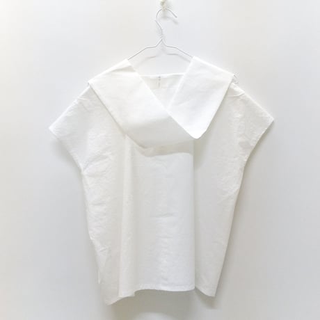 TWIST LAPEL TOP<WHITE>