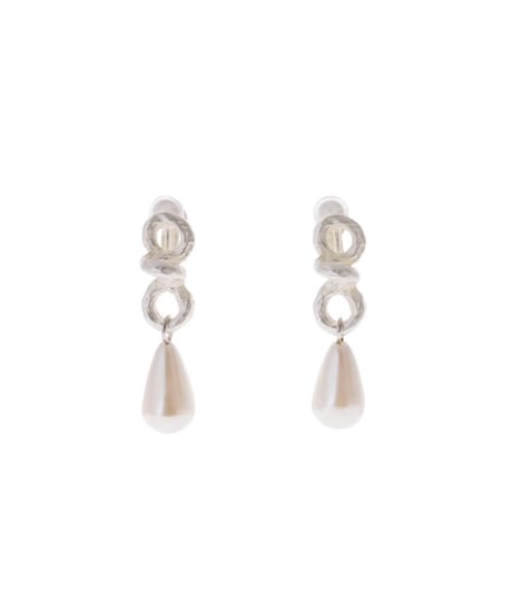 Knot hoop pearl earrings 26A3-46E  / Sea'dsMara