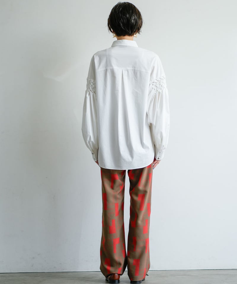 Lallia Mu ボタニカルプリントパンツ36サイズ ブロックプリントパンツ / Lalliamu | CALENDRIER online store