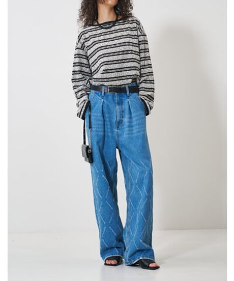 LASER CUT WIDE DENIM Y261-31001 / YENN
