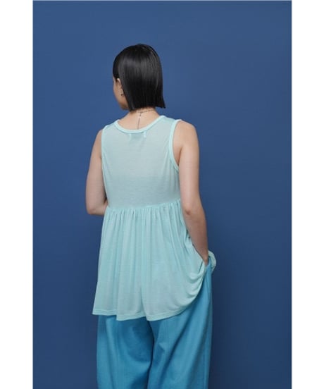 シアー天竺バックギャザータンク 601458  / CYAN tokyo