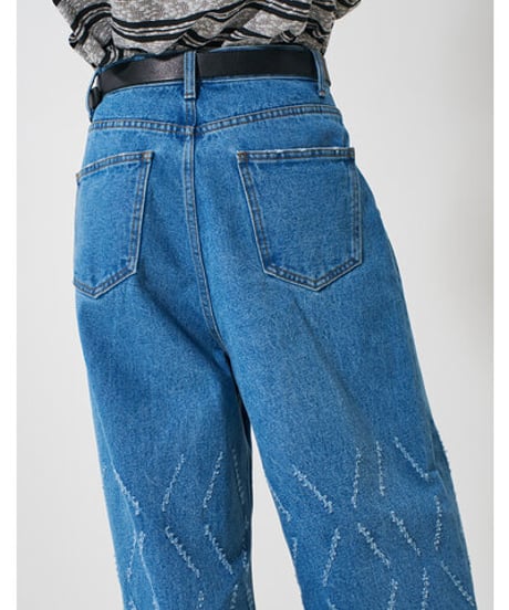 LASER CUT WIDE DENIM Y261-31001 / YENN