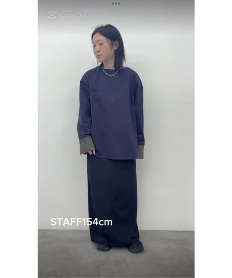 シャツ袖ボーダー柄Tシャツ 550-85027  / CLOCHE