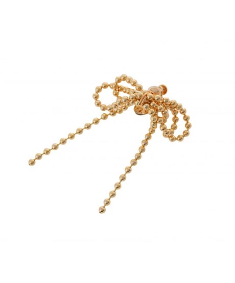 Ribbon ball chain earring(single) / Sea'ds Mara