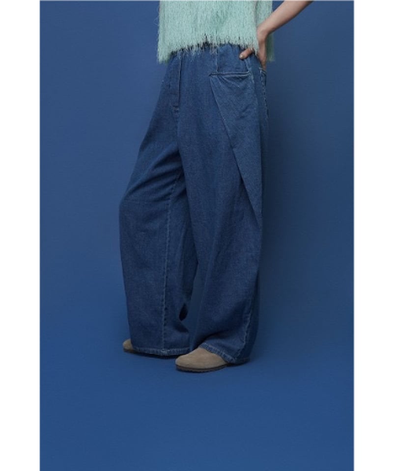 オーバータックリネンデニムワイド 601464 / CYAN tokyo | CALENDR