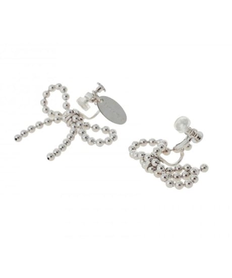 Ribbon ball chain earring / Sea'ds Mara