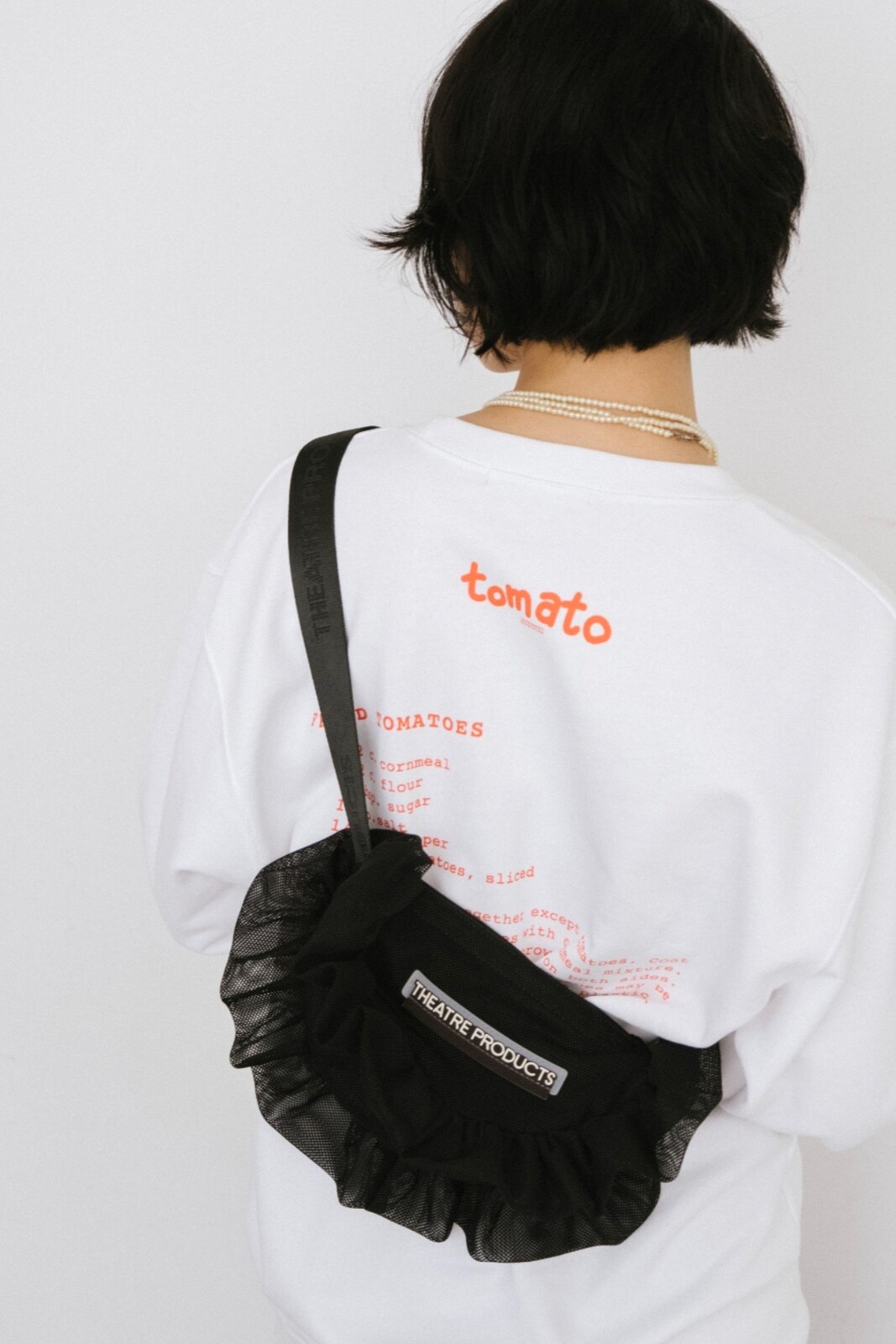 メッシュフリルラウンドショルダーバッグM | CALENDRIER online store