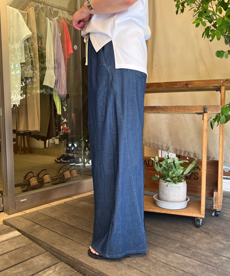 テンセルストレッチデニム イージーワイドパンツ 612-36022 / NUS