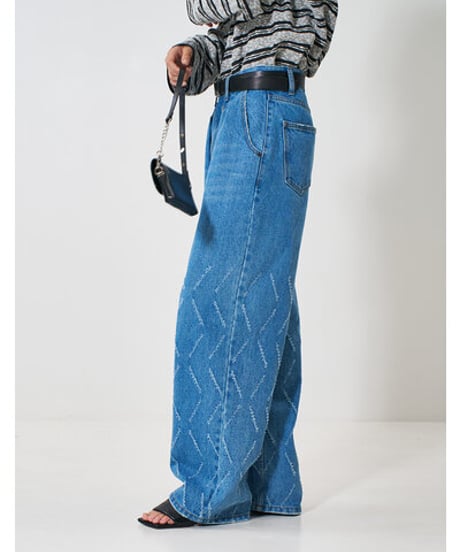 LASER CUT WIDE DENIM Y261-31001 / YENN
