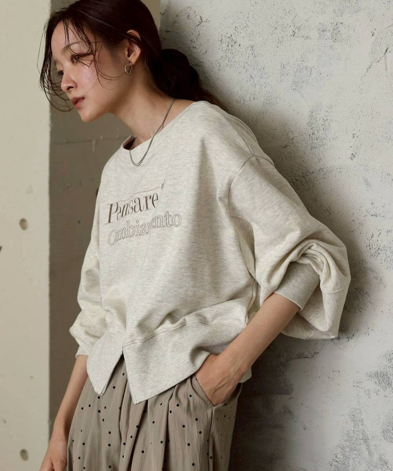 前後2WAYロゴジップスウェットトップス /select | CALENDRIER
