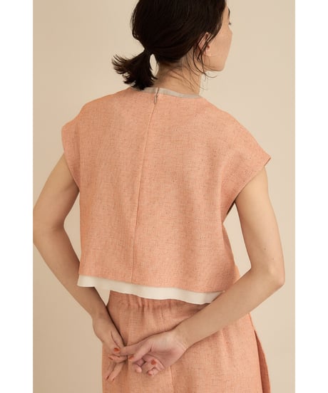 ナチュラルmixツイードトップス 251A3214 / ALMOND*OIL