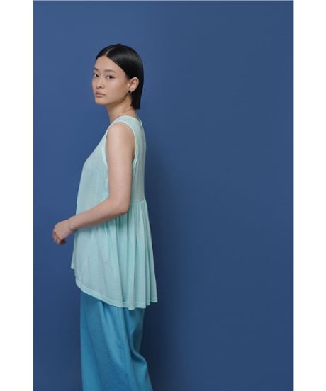 シアー天竺バックギャザータンク 601458  / CYAN tokyo
