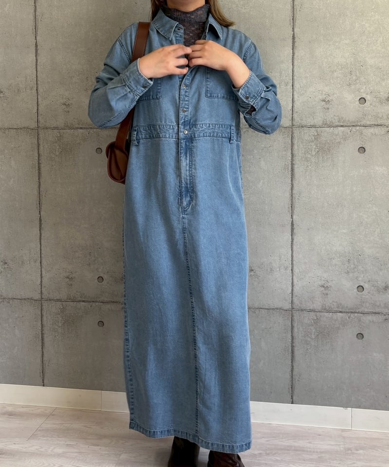 MOGA モガ テンセルデニムワンピース　セルロース　新品 3.2万円 百貨店 セール】 テンセルデニムワンピース （ロング・マキシ丈