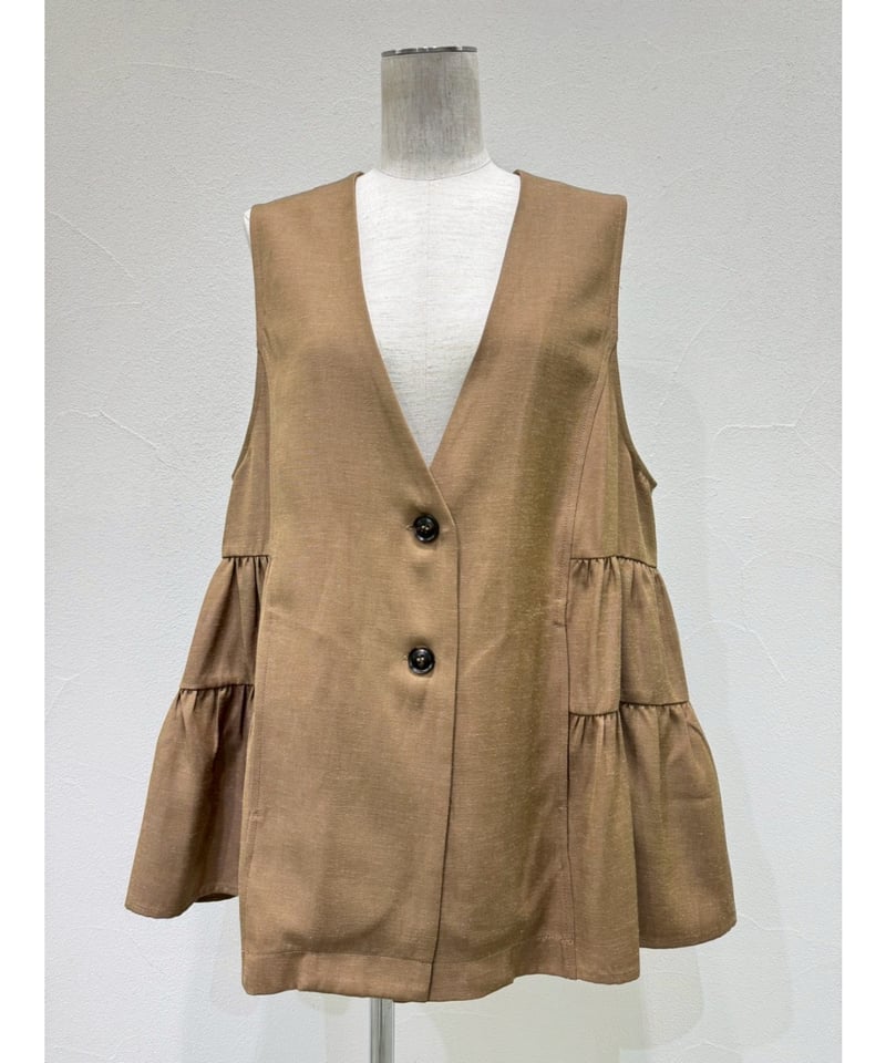 サイドティアードリネンベスト 601469 / CYAN tokyo | CALENDRIE