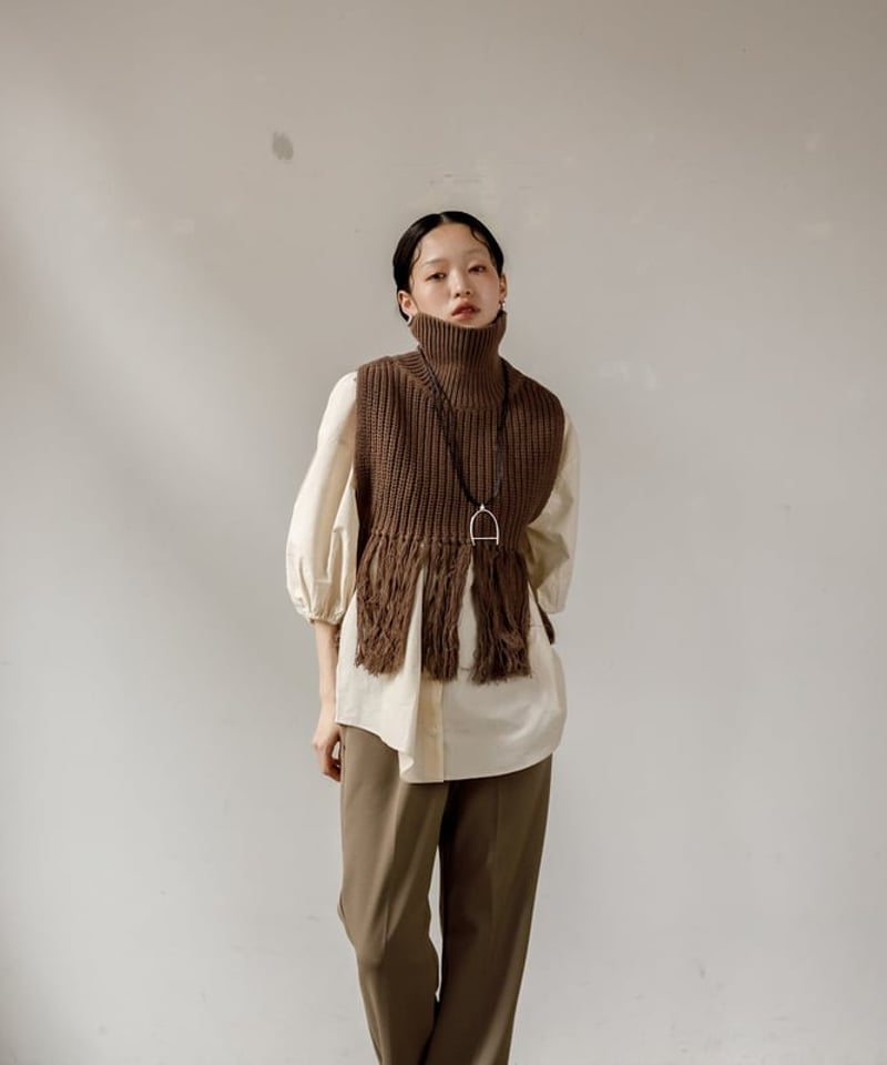 アトリエGG オープンタートルベスト タートルニットベスト / AGAWD