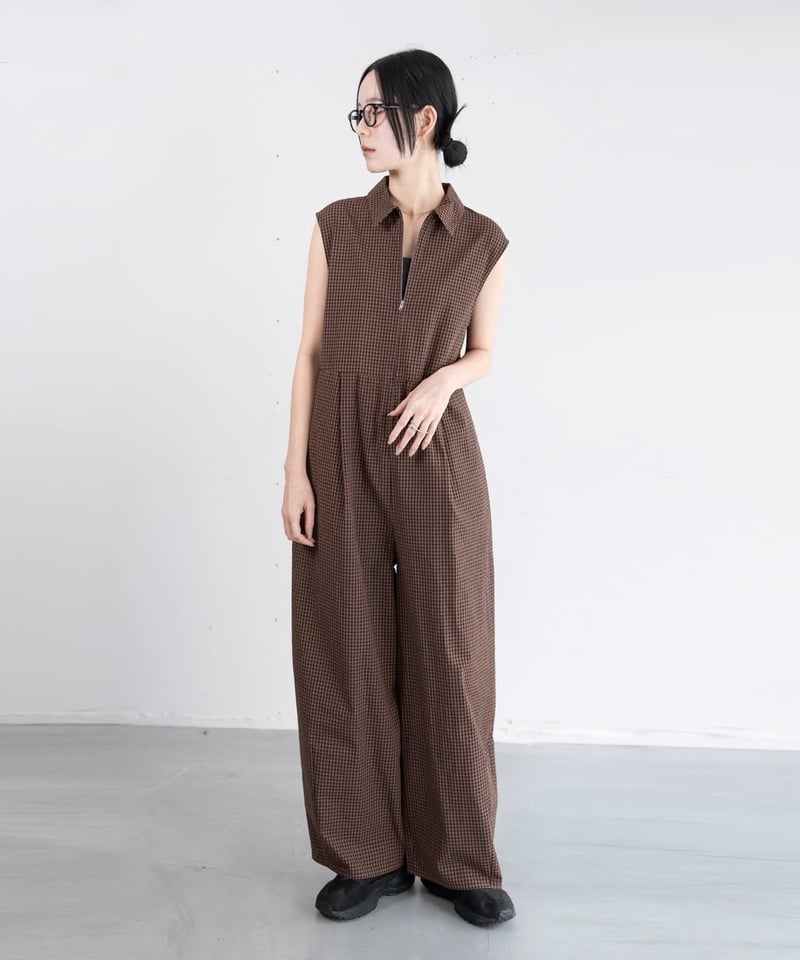 チェックコクーンサロペット 612-86541 / CLOCHE | CALENDRIER