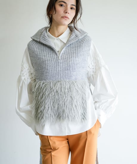 ファードッキングニットベスト / Lalliamu
