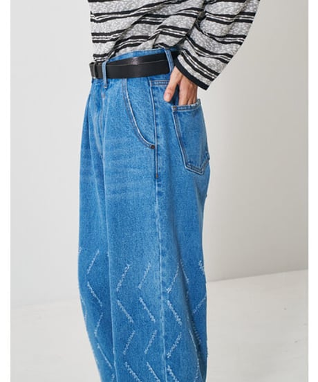 LASER CUT WIDE DENIM Y261-31001 / YENN