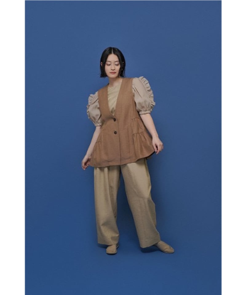 サイドティアードリネンベスト 601469 / CYAN tokyo | CALENDRIE