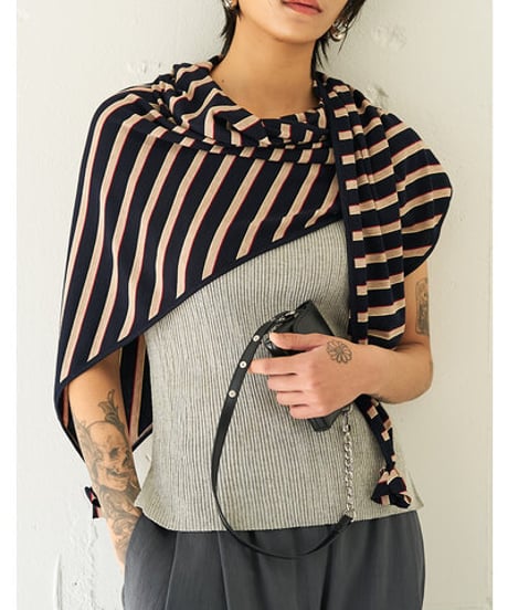 STRIPED JERSEY SCARF　Y262-01048　 / YENN