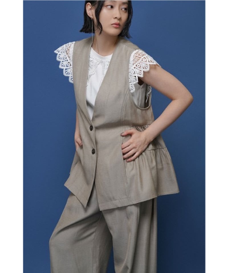 レースカラーノースリTOPS 601478 / CYAN tokyo | CALENDRIE