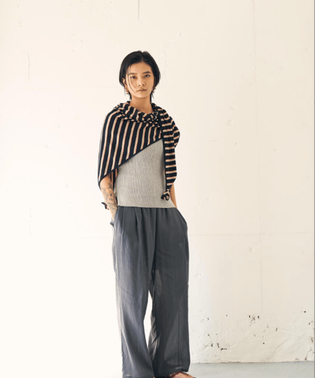 STRIPED JERSEY SCARF　Y262-01048　 / YENN